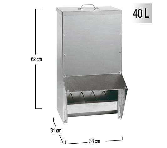 longitudes de tolva en chapa galvanizada 23kg
