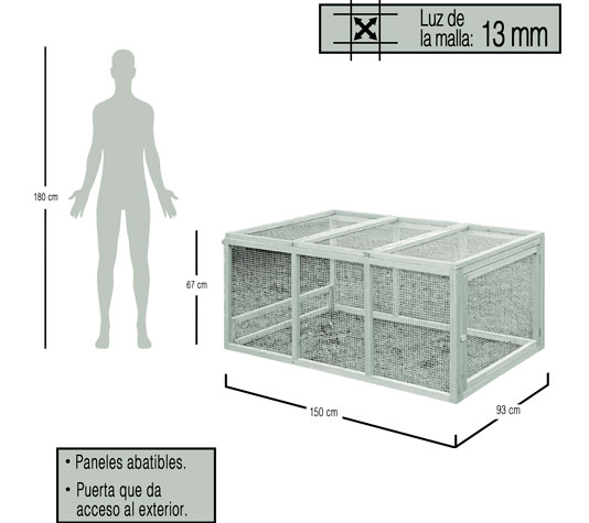 medidas parque para gallinas