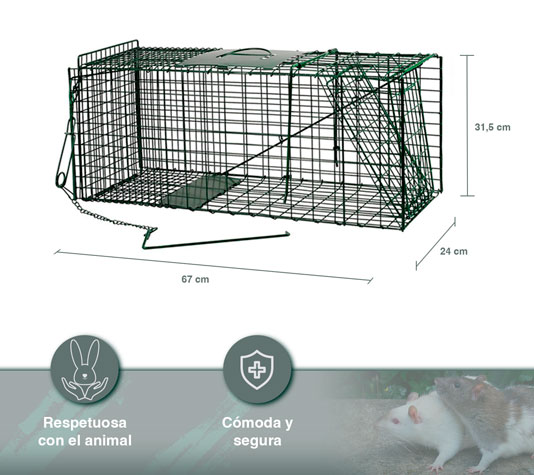 Medidas Jaula trampa para ratones o ratas