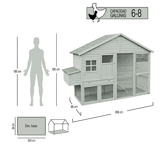 medidas longitudinales gallinero