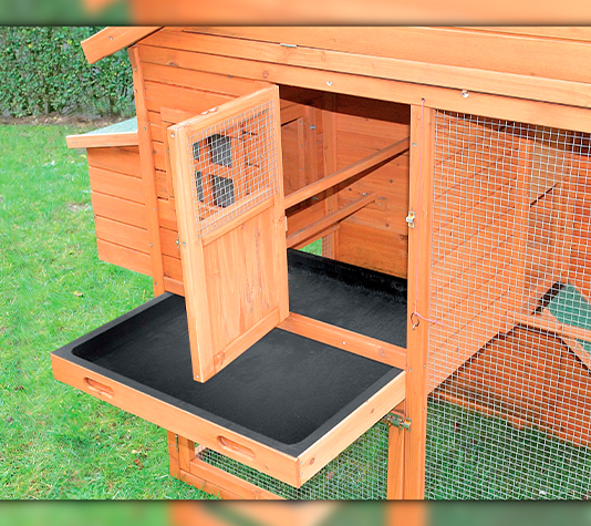 gallinero con bandeja de excrementos	