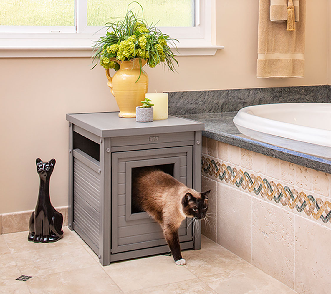 arenero para gatos decorativo