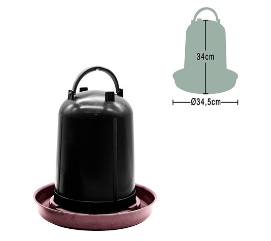 Bebedero para aves de plástico reciclado de 10 litros