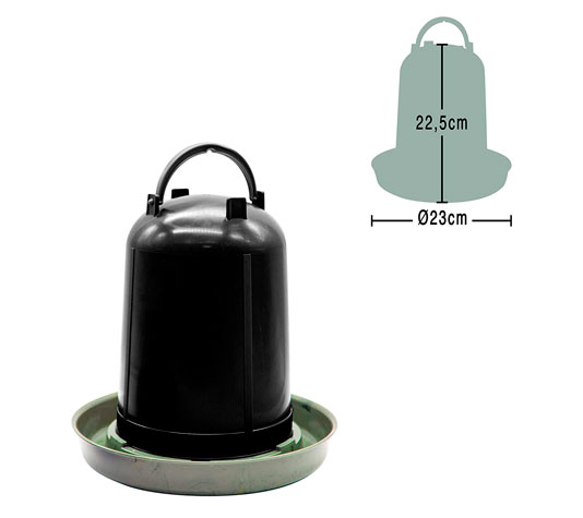 Bebedero para aves de plástico reciclado de 3 litros