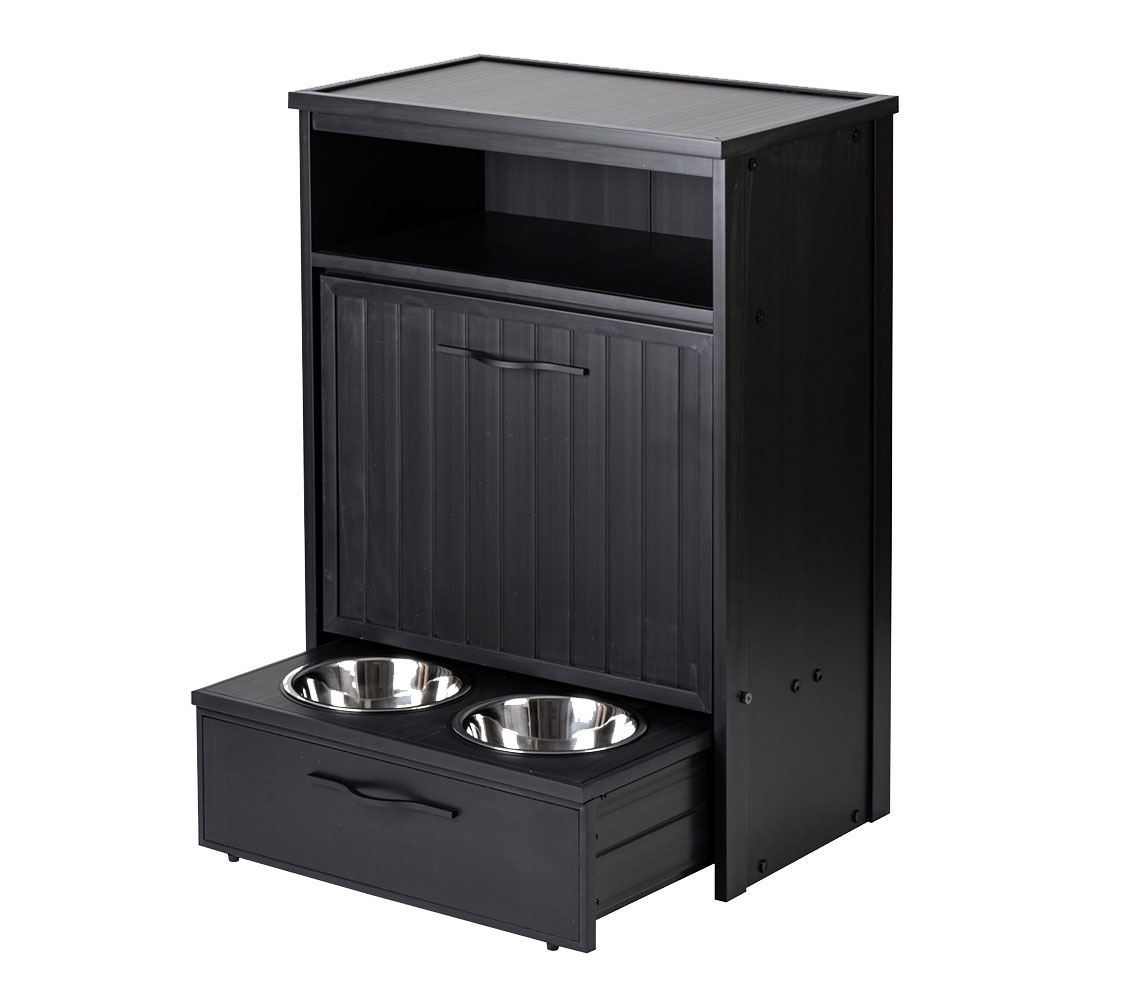 comedero para perros color negro