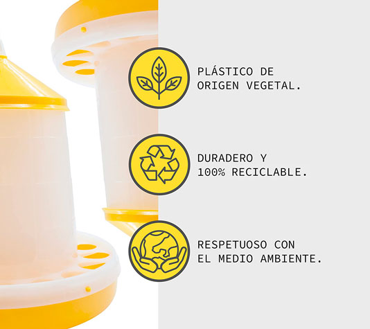 Tolva para aves de plastico bio vegetal