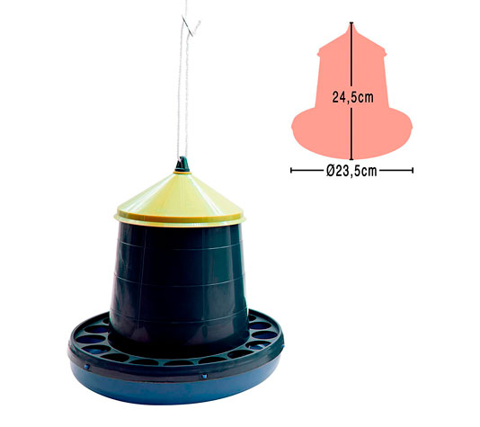 Comedero de plástico reciclado de 2 kg