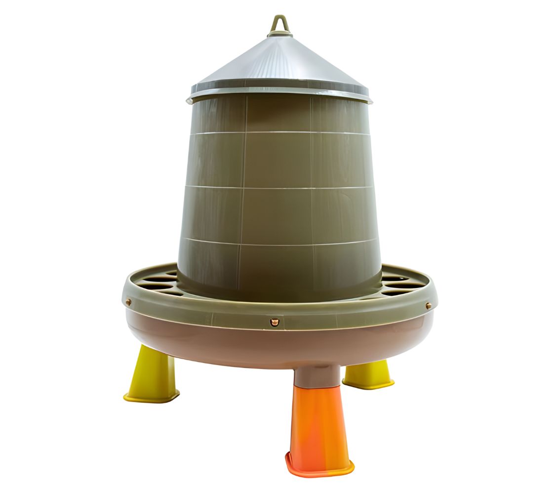 comedero con patas para aves fabricado en plástico vegetal	