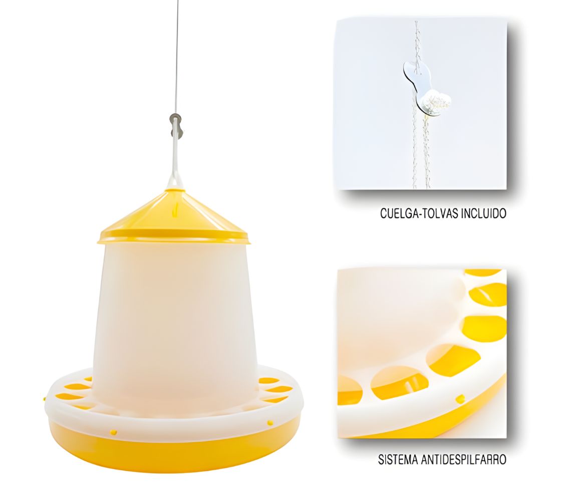 comedero + bebedero para aves de corral reciclable	