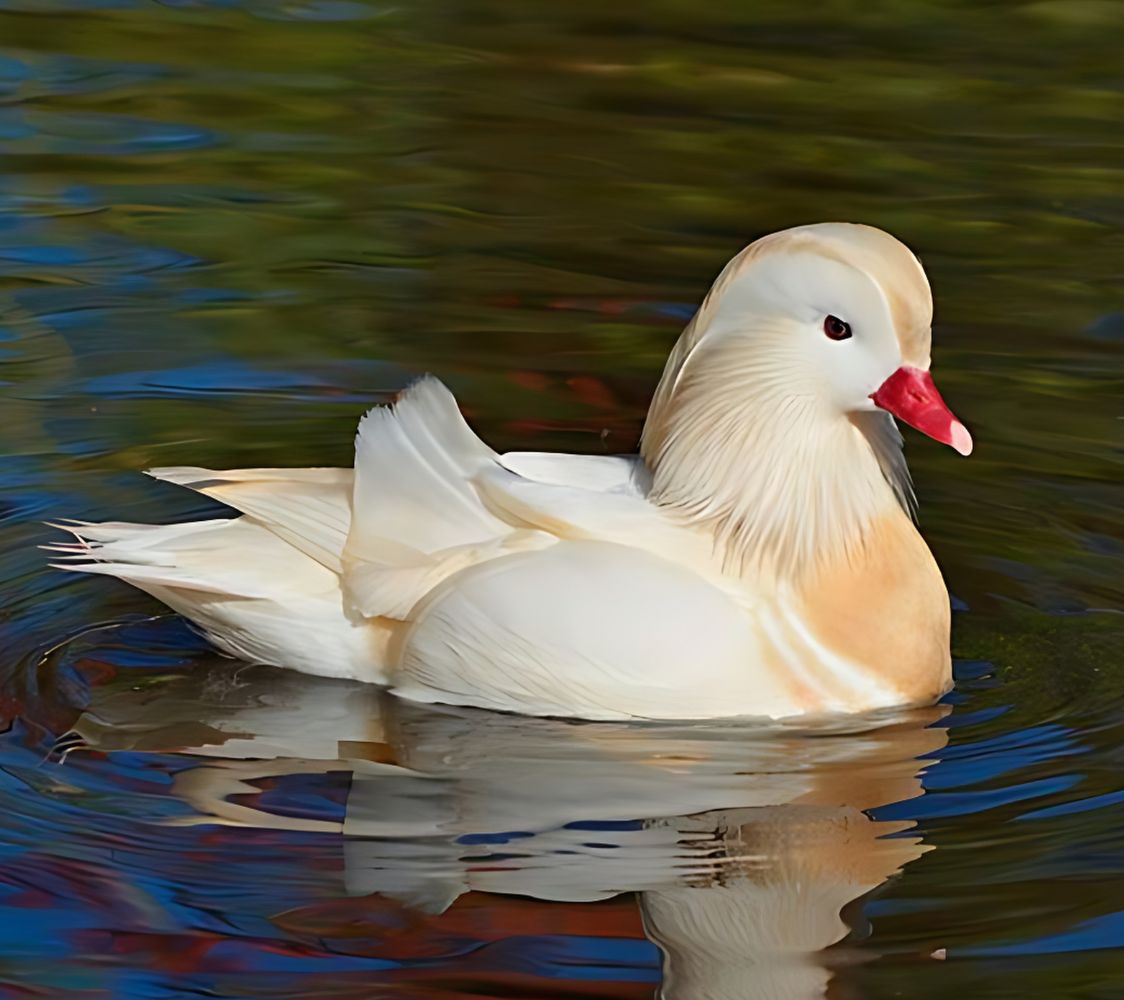 Macho albino de pato mandarin	